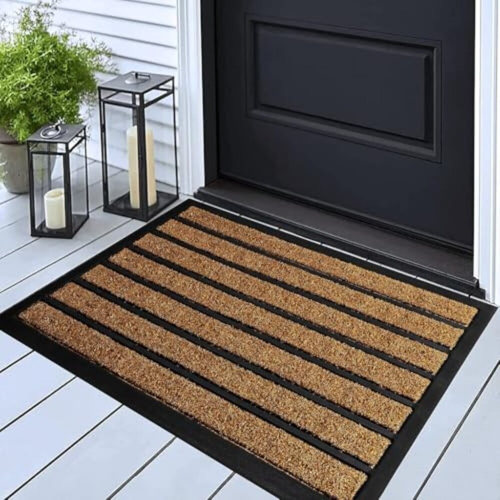 Extra Durable Door Mat - Dirt Trapping Outdoor Welcome Mats - Non-Slip Outdoor I